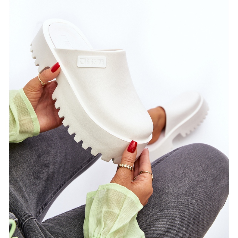 Tongs pour femmes à semelle massive Big Star NN274015 Blanc blanche 2