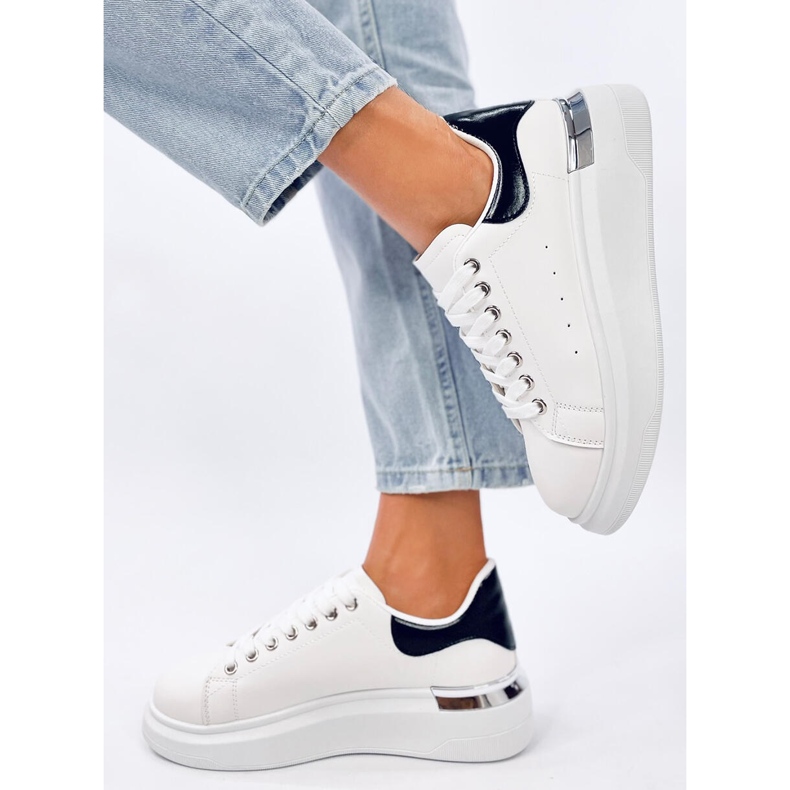 Baskets femme Raclei noires blanc 2