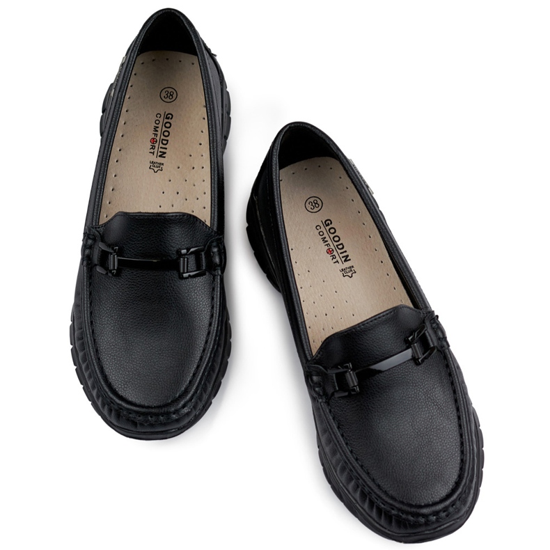Mocassins femme noirs confortables et doux le noir 1