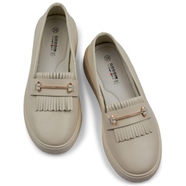 Chaussures femme en cuir beige 1