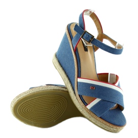 Sandales compensées Tomy 1234 bleu 4