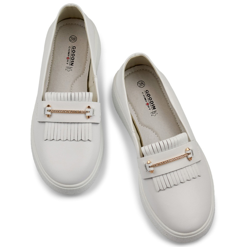 Chaussures femme en cuir blanc 1