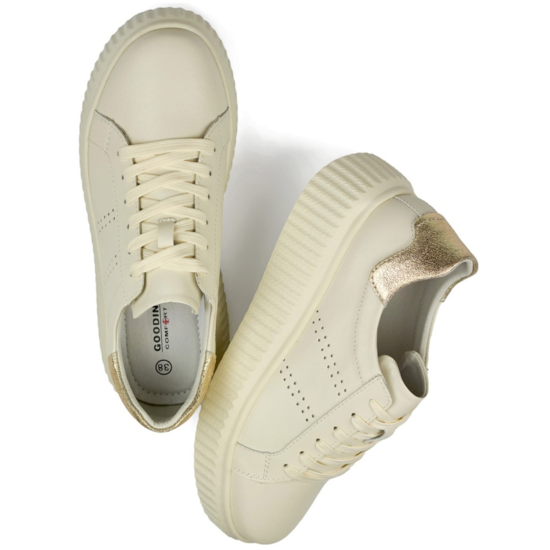 Chaussures de sport beiges pour femmes en cuir naturel, chaussures en cuir pour femmes 1 Chaussures de sport beiges pour femmes en cuir naturel, chaussures en cuir pour femmes 1