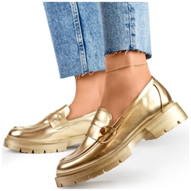 Chaussures dorées pour femmes à semelle épaisse d'or 1