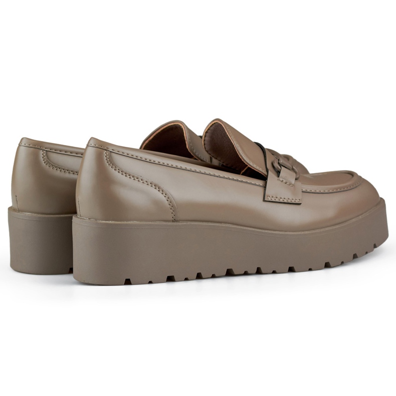 Chaussures pour femmes marron à talon bas, chaussures pour femmes à plateforme marron beige 1 Chaussures pour femmes marron à talon bas, chaussures pour femmes à plateforme marron beige 1