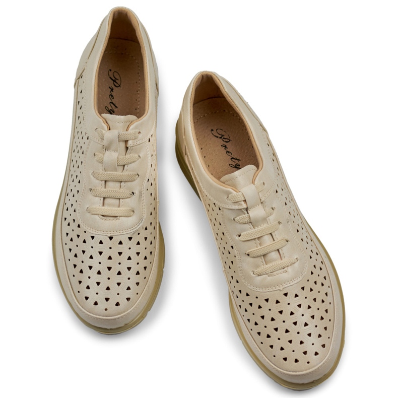 Chaussures pour femmes confortables avec élastique beige 1