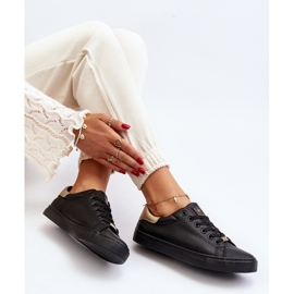 Baskets Femme Eco Cuir Noir Tiraelle le noir 1