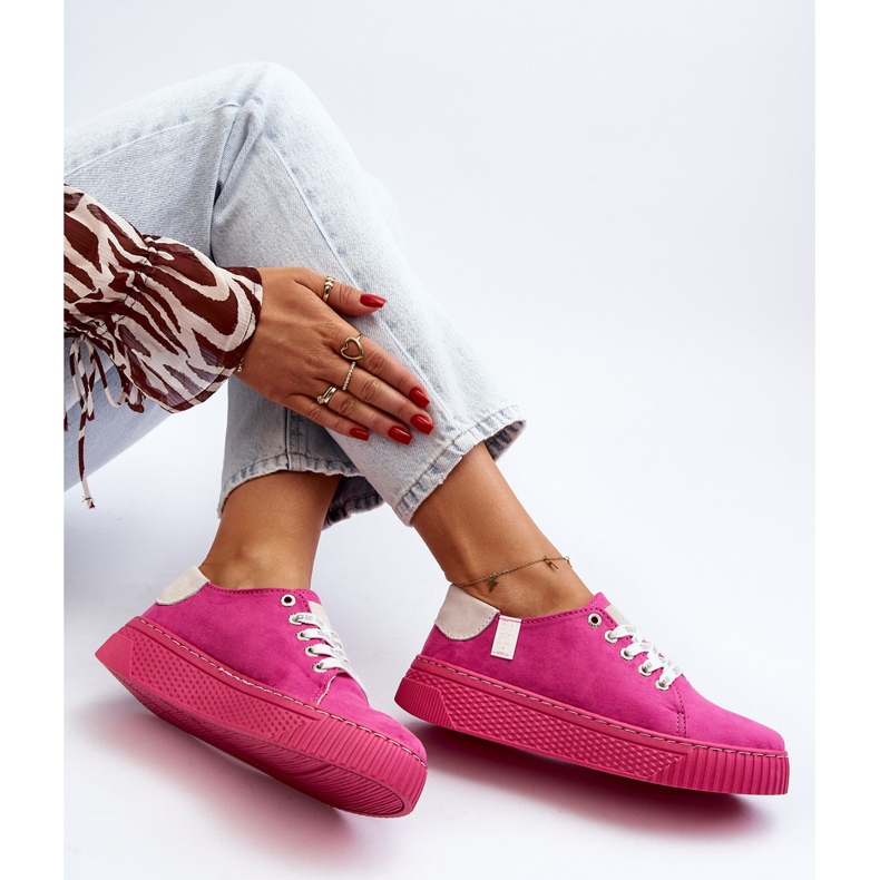 Baskets pour femmes avec système de mousse à mémoire de forme Big Star NN276004 Fuchsia rose 1