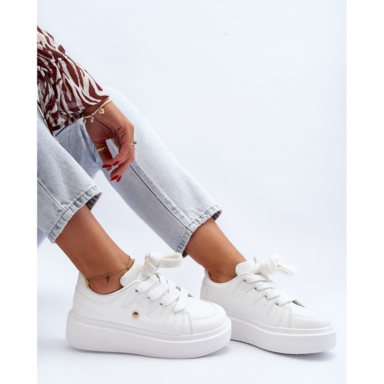 Baskets à plateforme pour femmes, blanc Asylia blanche 1