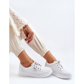 Vinceza Baskets de sport en cuir pour femmes, chaussures blanches Brumia 1