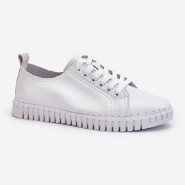 Vinceza Baskets en cuir pour femmes blanches Xenobia 2