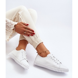 Vinceza Baskets en cuir pour femmes blanches Xenobia 1