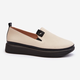 Vinceza Espadrilles en cuir pour femmes sur la plateforme beige Tigera 1