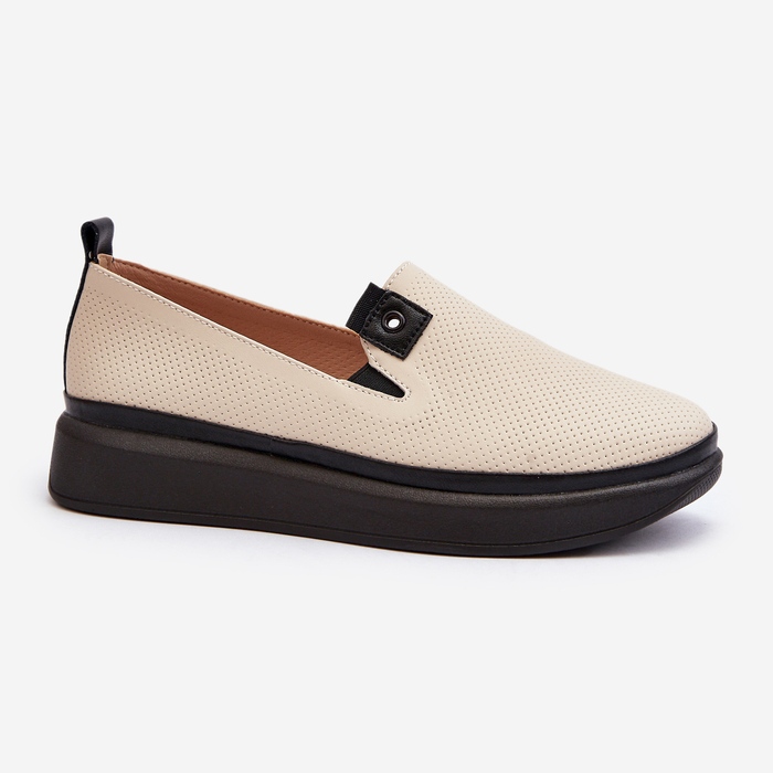 Vinceza Espadrilles en cuir pour femmes sur la plateforme beige Tigera 1