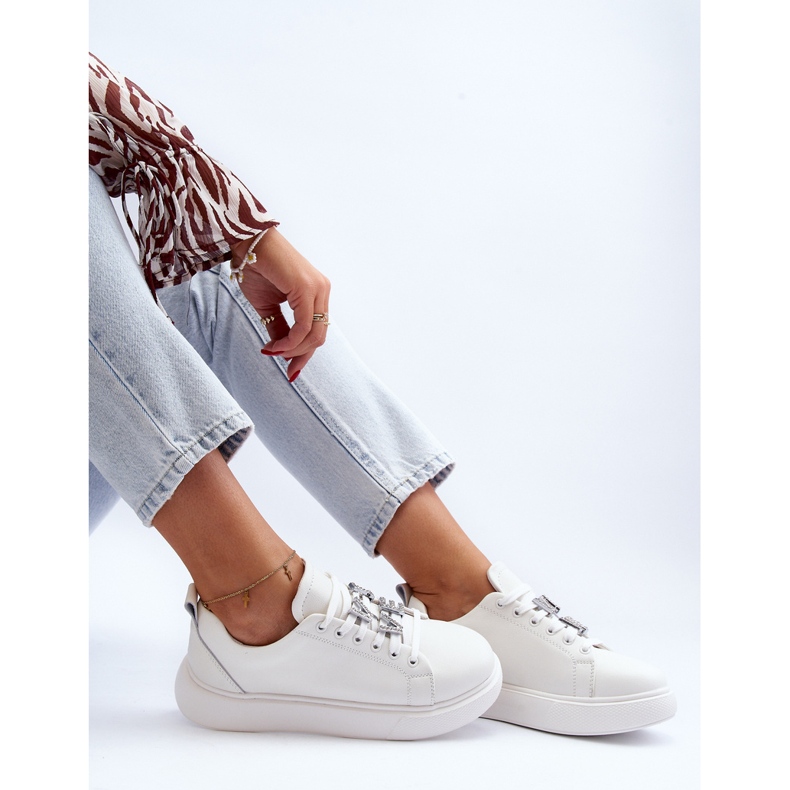 Vinceza Baskets en cuir avec décorations pour femmes, Dysuria blanche 2 Vinceza Baskets en cuir avec décorations pour femmes, Dysuria blanche 2