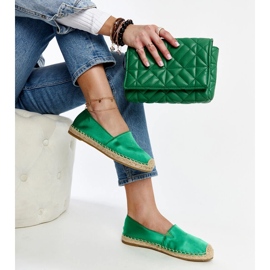 Espadrilles vertes brillantes à plateforme Caithlin 1