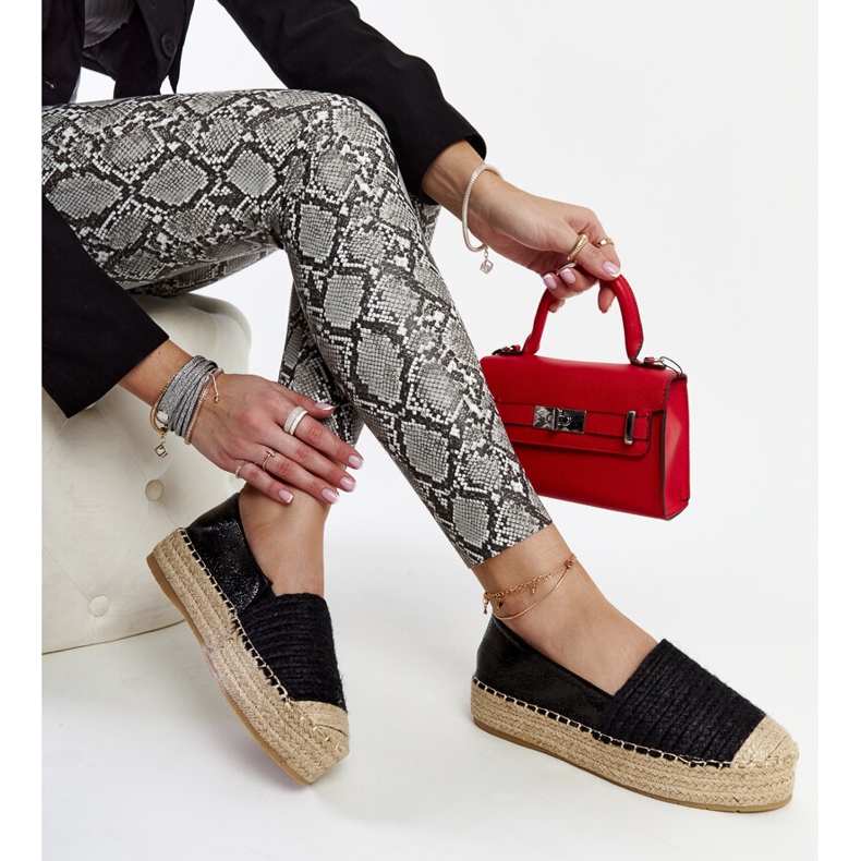 Espadrilles plateforme Danica noires 1