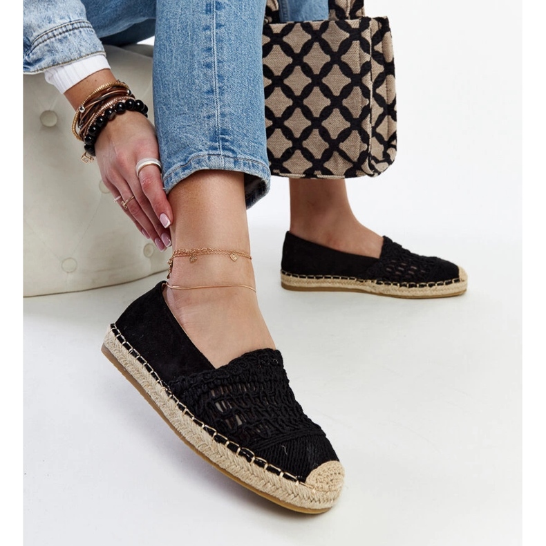 Espadrilles noires ajourées par Gordana 1