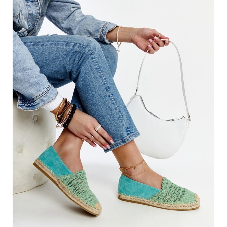 Espadrilles ajourées menthe Gordana vert 1