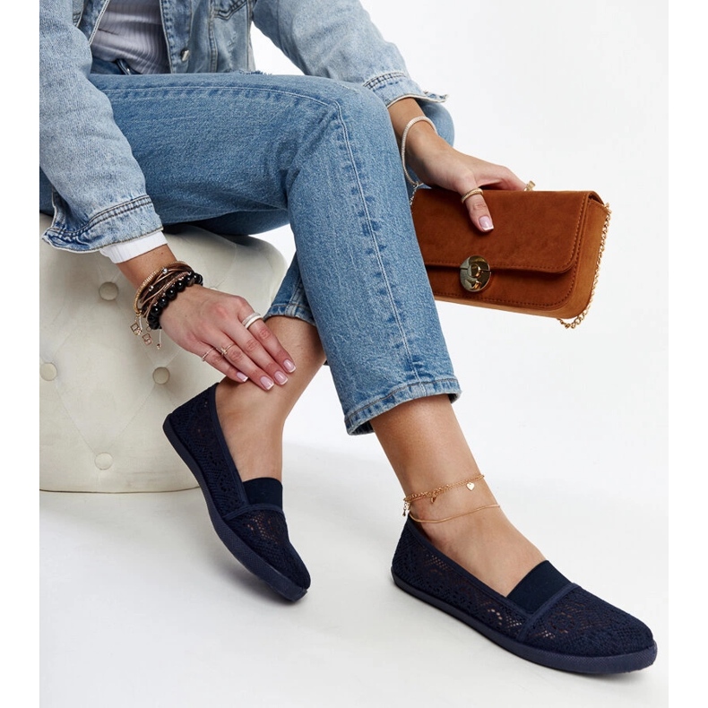 Baskets ajourées Peony bleu marine 1