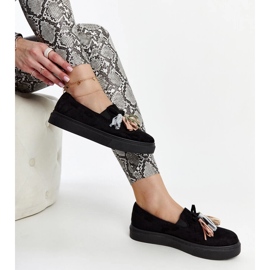 Chaussures noires avec pompons colorés d'Adaldrida le noir 1