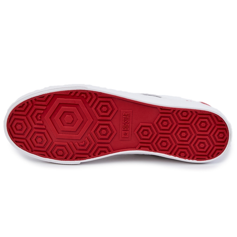 Baskets Homme En Cuir Ecologique Big Star JJ174106 Blanc et Rouge 2
