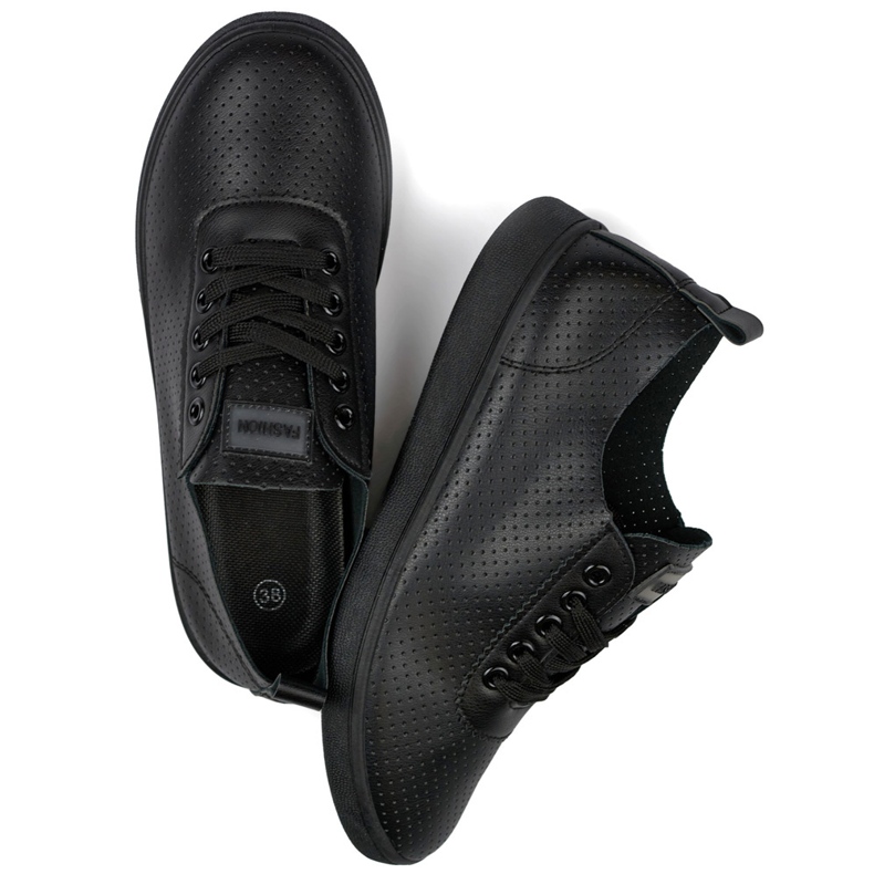 Baskets ajourées noires, baskets ajourées femme 1