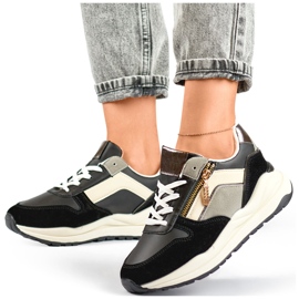 Chaussures de sport décontractées pour femmes, baskets noires 2