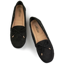 Mocassins femme décontractés noirs, daim, mocassins femme confortables le noir 1