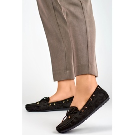 Mocassins femme décontractés noirs, daim, mocassins femme confortables le noir 3