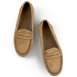 Mocassins femme en daim beige foncé, mocassins confortables 2
