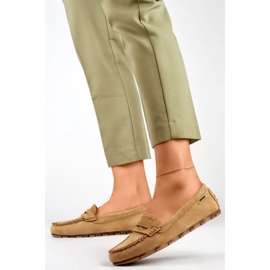Mocassins femme en daim beige foncé, mocassins confortables 4