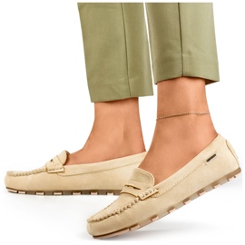 Mocassins femme en daim beige, mocassins confortables 3