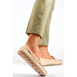 Mocassins femme en daim beige, mocassins confortables 2