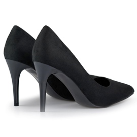 Escarpins à talons aiguilles en daim noir le noir 3