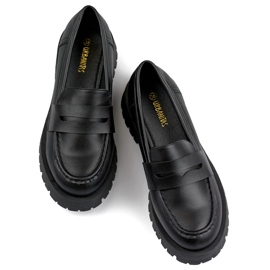 Mocassins Mocassins noirs pour femmes en éco-cuir 1