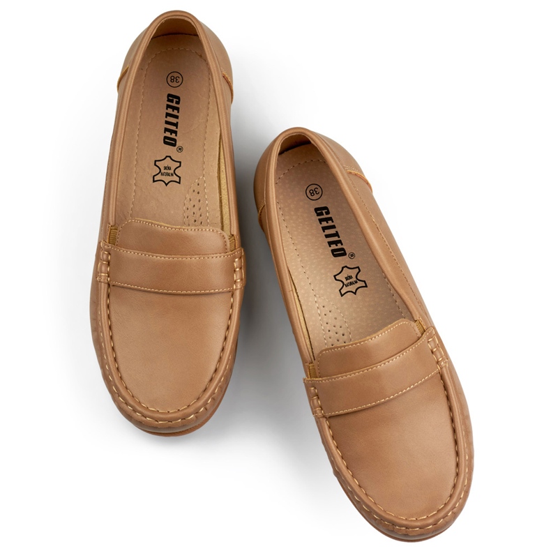 Mocassins femme confortables beige foncé 1 Mocassins femme confortables beige foncé 1