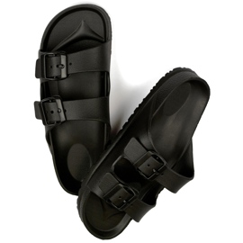Tongs noires à deux boucles le noir 2