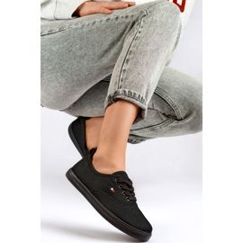 Baskets noires à semelle noire, baskets pour femmes 2