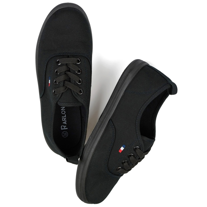 Baskets noires à semelle noire, baskets pour femmes 1