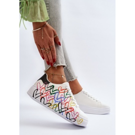 Baskets Femme Avec Coeurs Blanc Claral 1