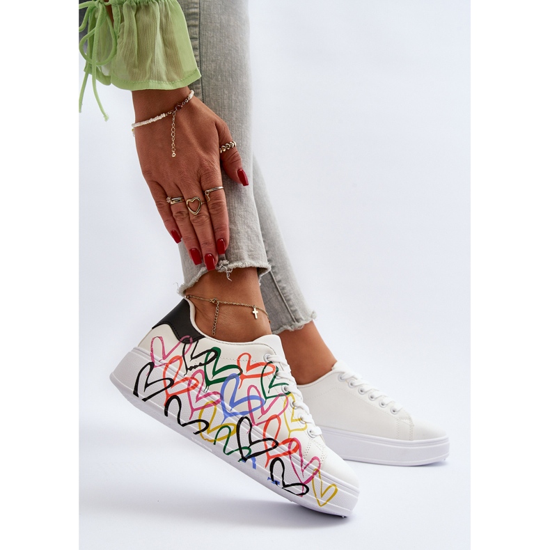 Baskets Femme Avec Coeurs Blanc Claral 1