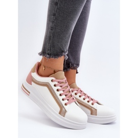 Baskets Femme Beiges À Paillettes Elnami blanc 2