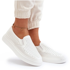 Baskets Slip-on Ajourées Femme Blanc Echossia blanche 10