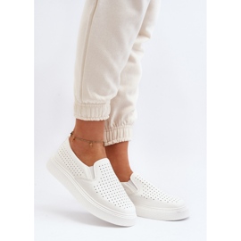 Baskets Slip-on Ajourées Femme Blanc Echossia blanche 3