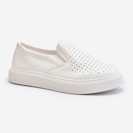 Baskets Slip-on Ajourées Femme Blanc Echossia 2