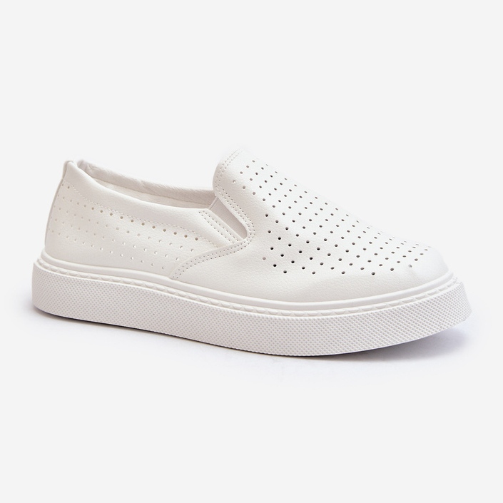 Baskets Slip-on Ajourées Femme Blanc Echossia blanche 2