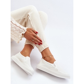 Baskets Slip-on Ajourées Femme Blanc Echossia blanche 9