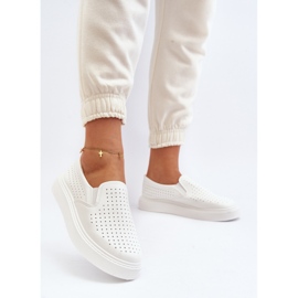 Baskets Slip-on Ajourées Femme Blanc Echossia blanche 4