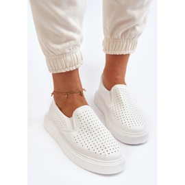Baskets Slip-on Ajourées Femme Blanc Echossia blanche 6